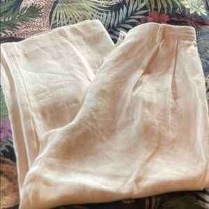 Massimo Dutti Elegant Cream linen Pants